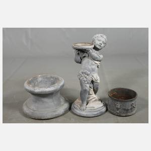 Gartenskulptur Bacchant mit Cachepot