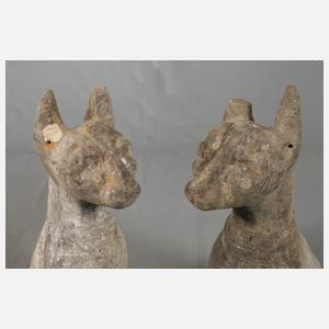 Paar Gartenskulpturen ägyptische Katzen