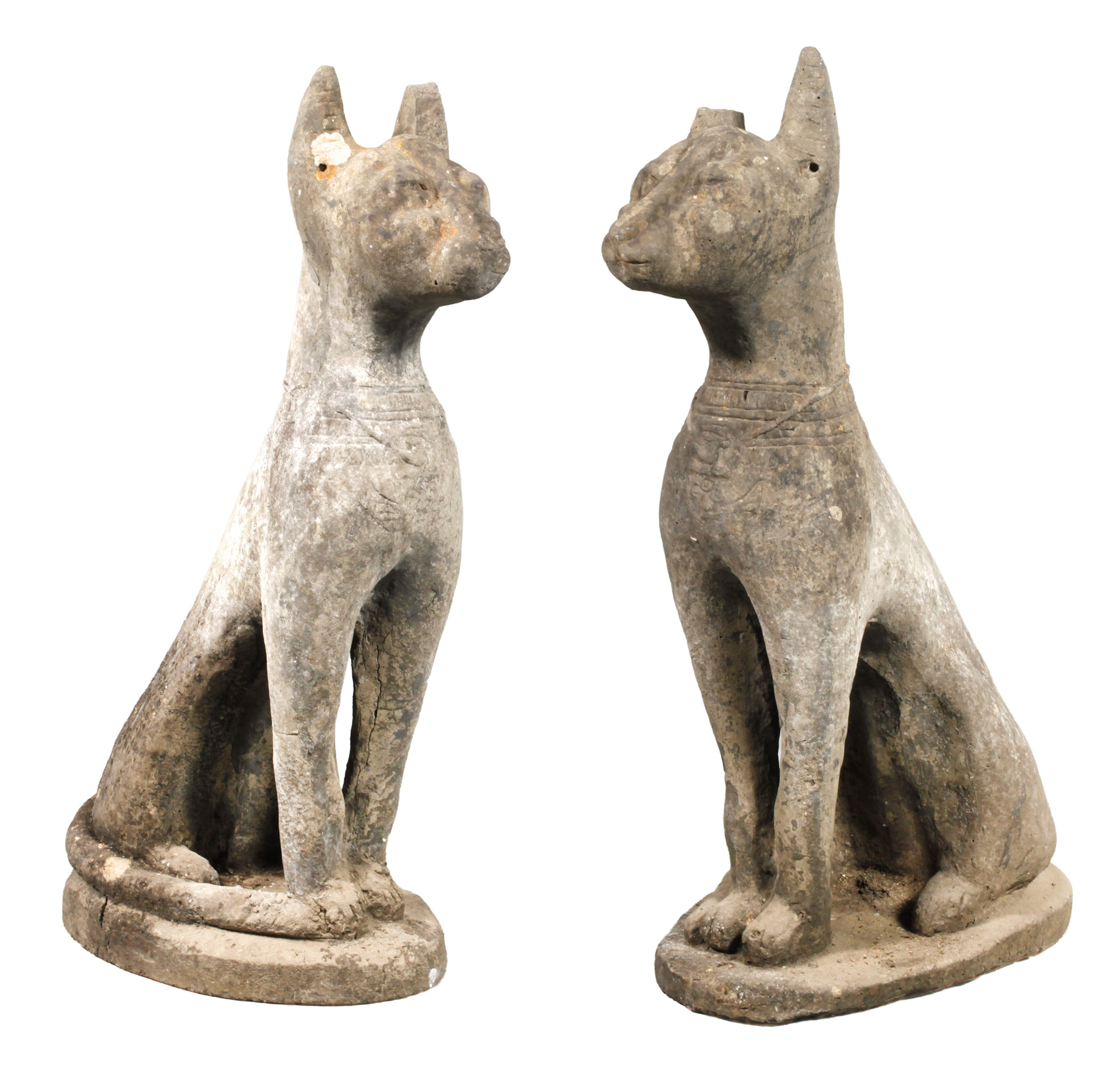 Paar Gartenskulpturen ägyptische Katzen