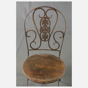 Gartentisch rund und zwei Stühle