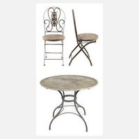 Gartentisch rund und zwei Stühle111