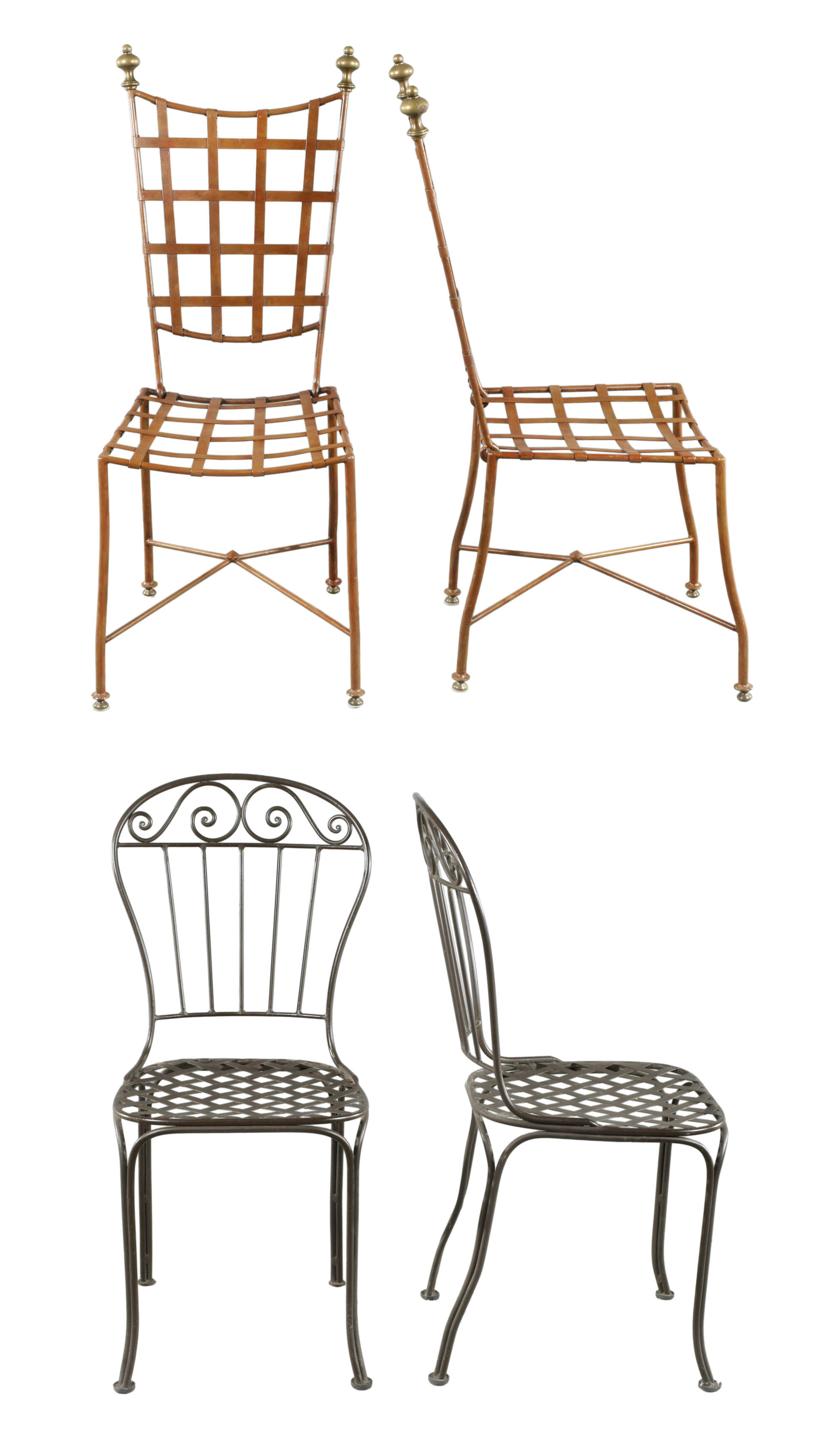 Zwei Paar Gartenstühle Eisen