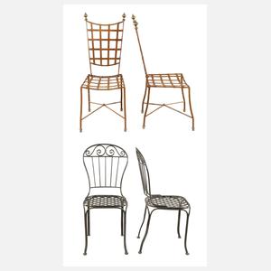 Zwei Paar Gartenstühle Eisen