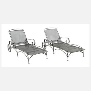 Zwei Gartenliegen Schmiedeeisen