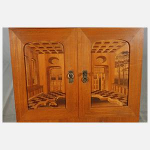 Otto Fritzsche intarsierter Wandschrank Jugendstil