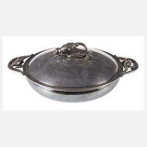 Georg Jensen große Silberterrine "Blossom"