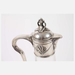 Karaffe mit Silbermontierung Jugendstil