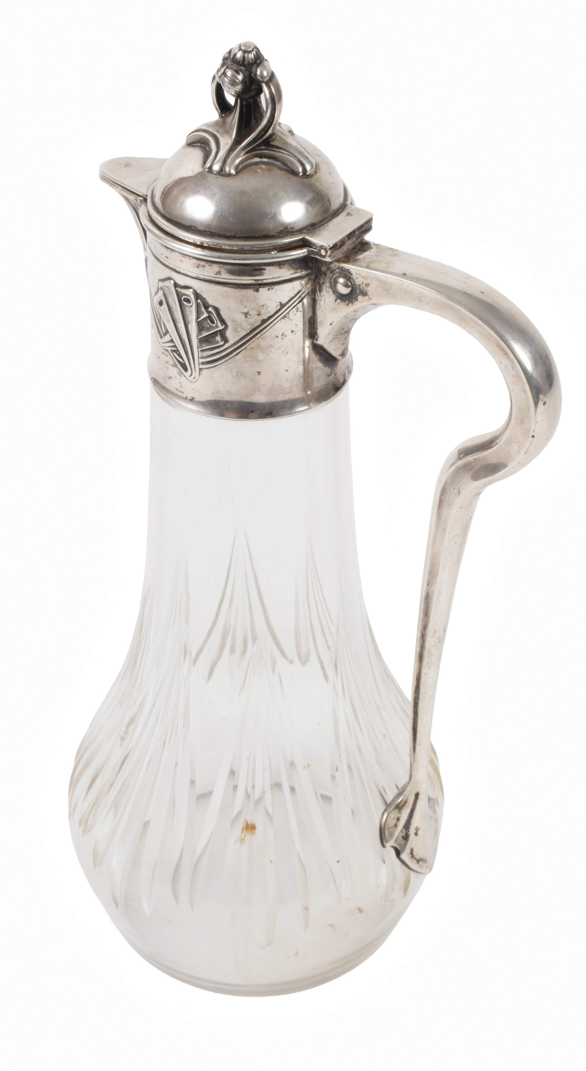 Karaffe mit Silbermontierung Jugendstil