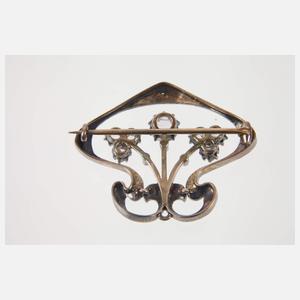 Jugendstil-Brosche mit Diamanten