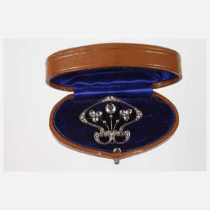 Jugendstil-Brosche mit Diamanten
