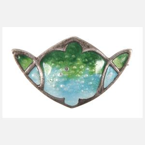 Jugendstil-Brosche mit Emaillebelag