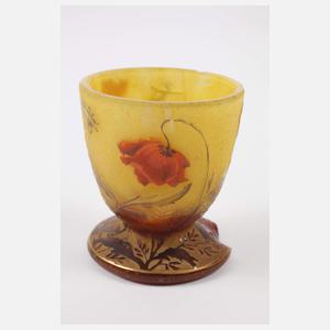 Daum Nancy Eierbecher und Émile Gallé Deckel