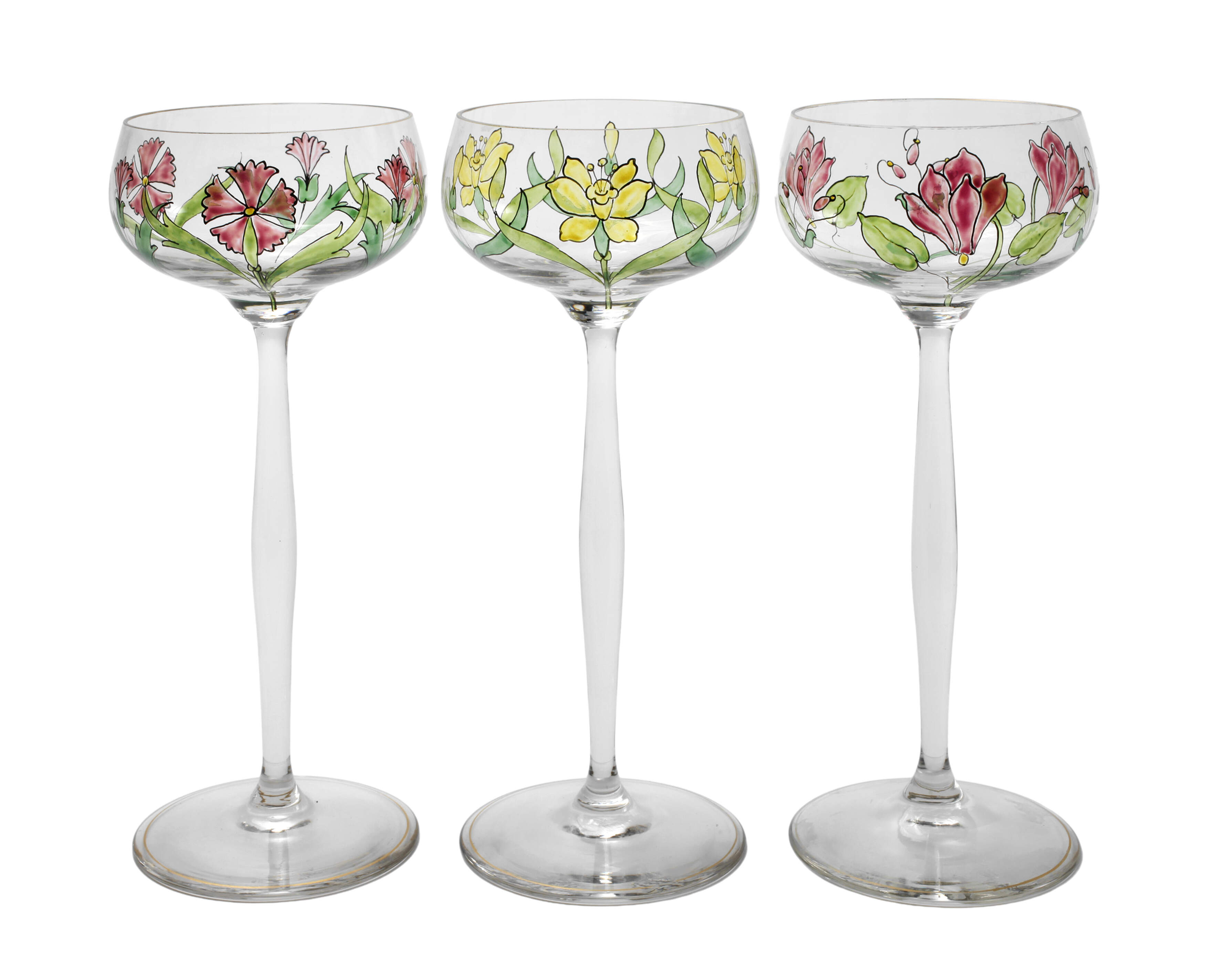 Theresienthal drei Stängelgläser