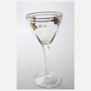 Fünf Stängelgläser Jugendstil