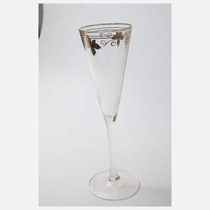 Fünf Stängelgläser Jugendstil