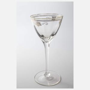 Fünf Stängelgläser Jugendstil