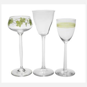 Drei Stängelgläser Jugendstil