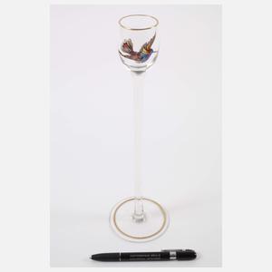 Sechs Schnapsgläser mit Paradiesvögeln