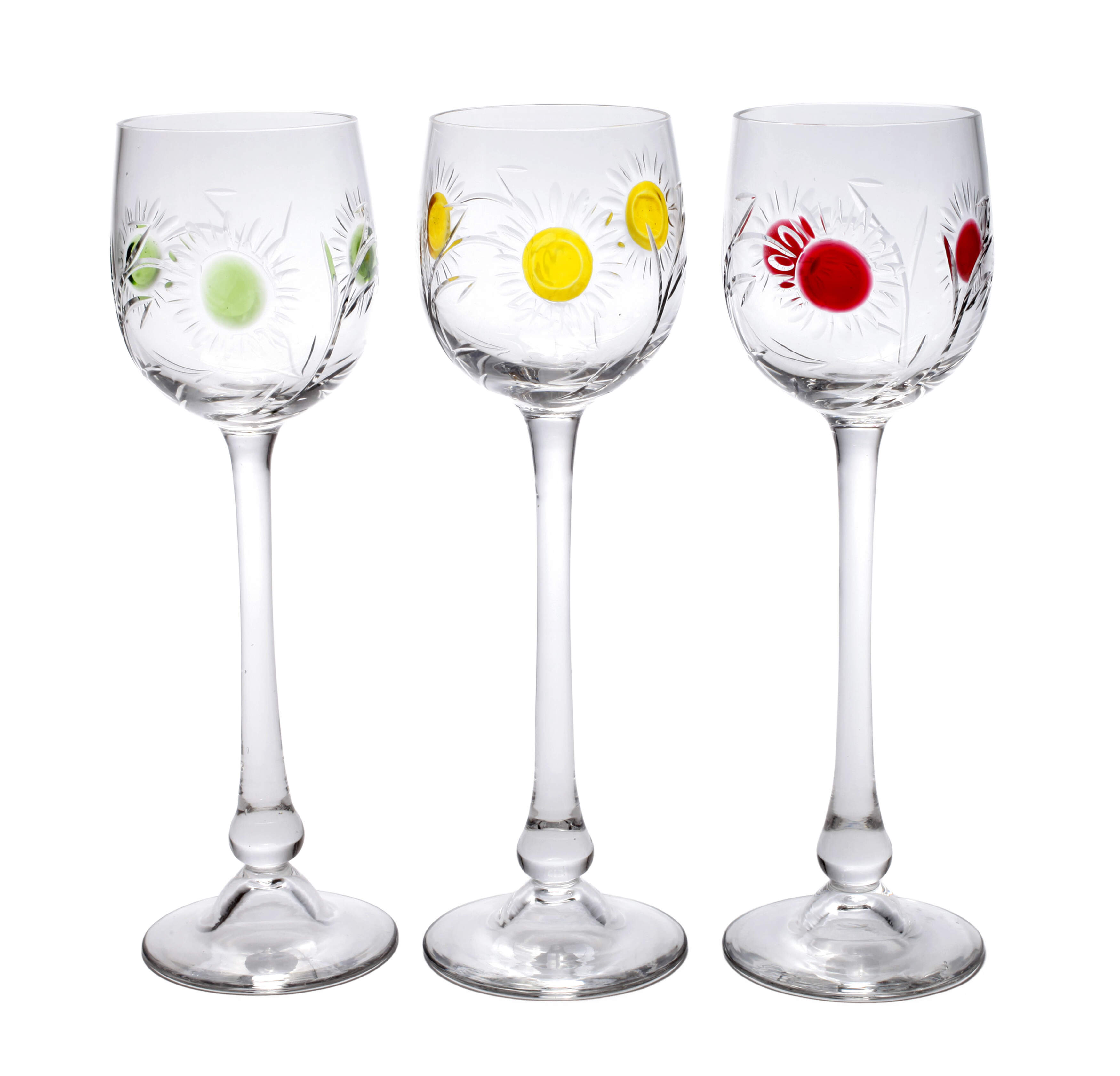 Theresienthal drei Stängelgläser mit Blüten