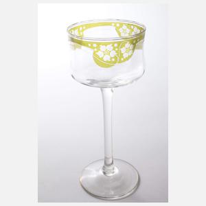 Josephinenhütte zwei Weingläser mit Grünbeize