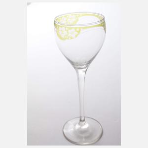 Josephinenhütte zwei Weingläser mit Grünbeize