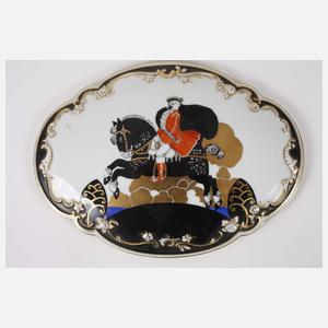 Fraureuth große Rokokodose Reitermotiv