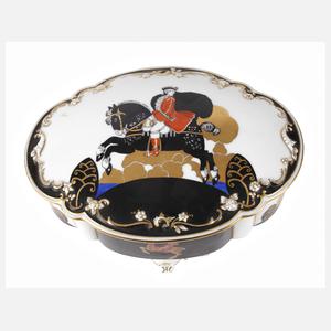 Fraureuth große Rokokodose Reitermotiv