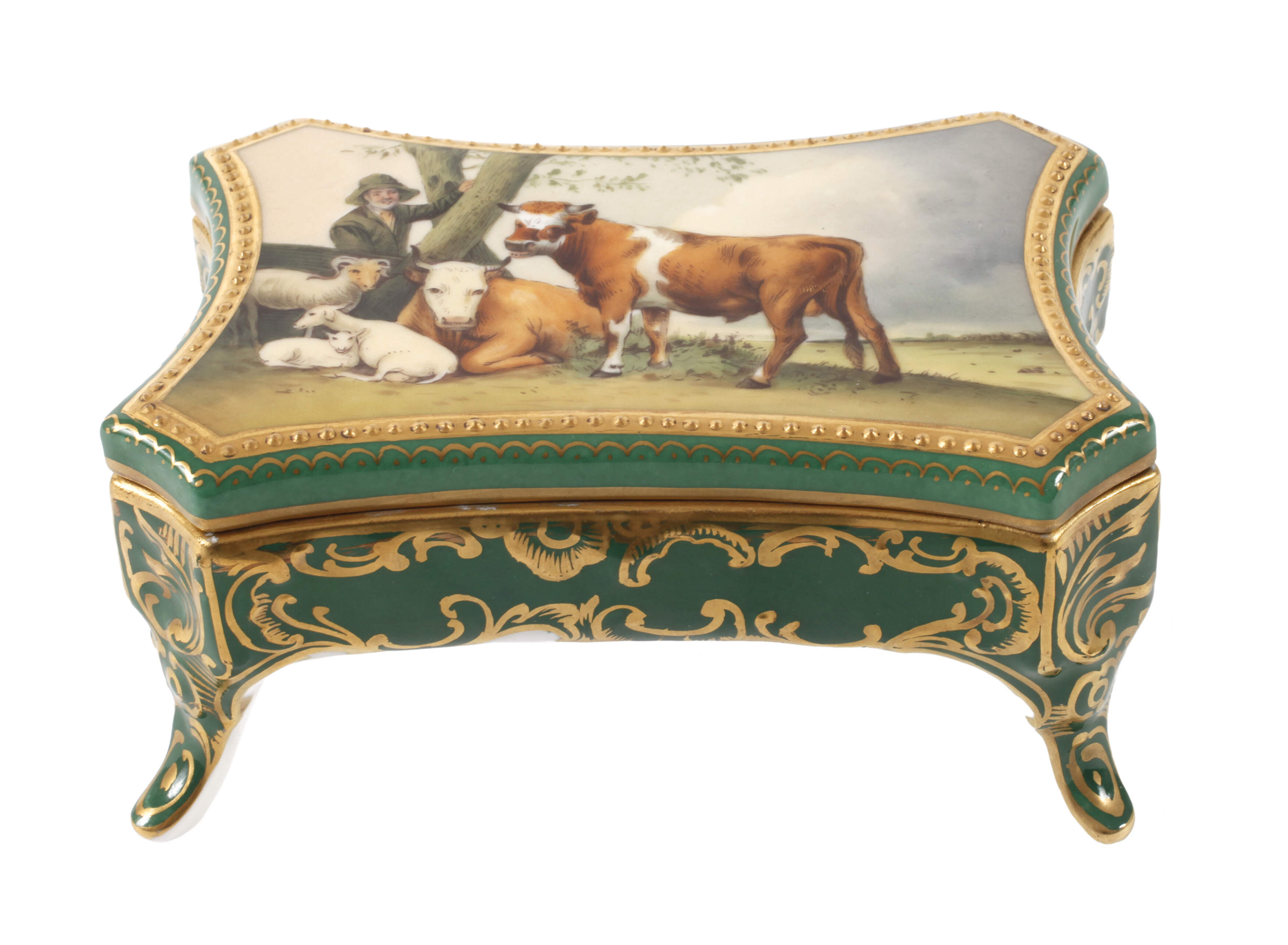 Fraureuth Prunkdose "Der junge Stier"