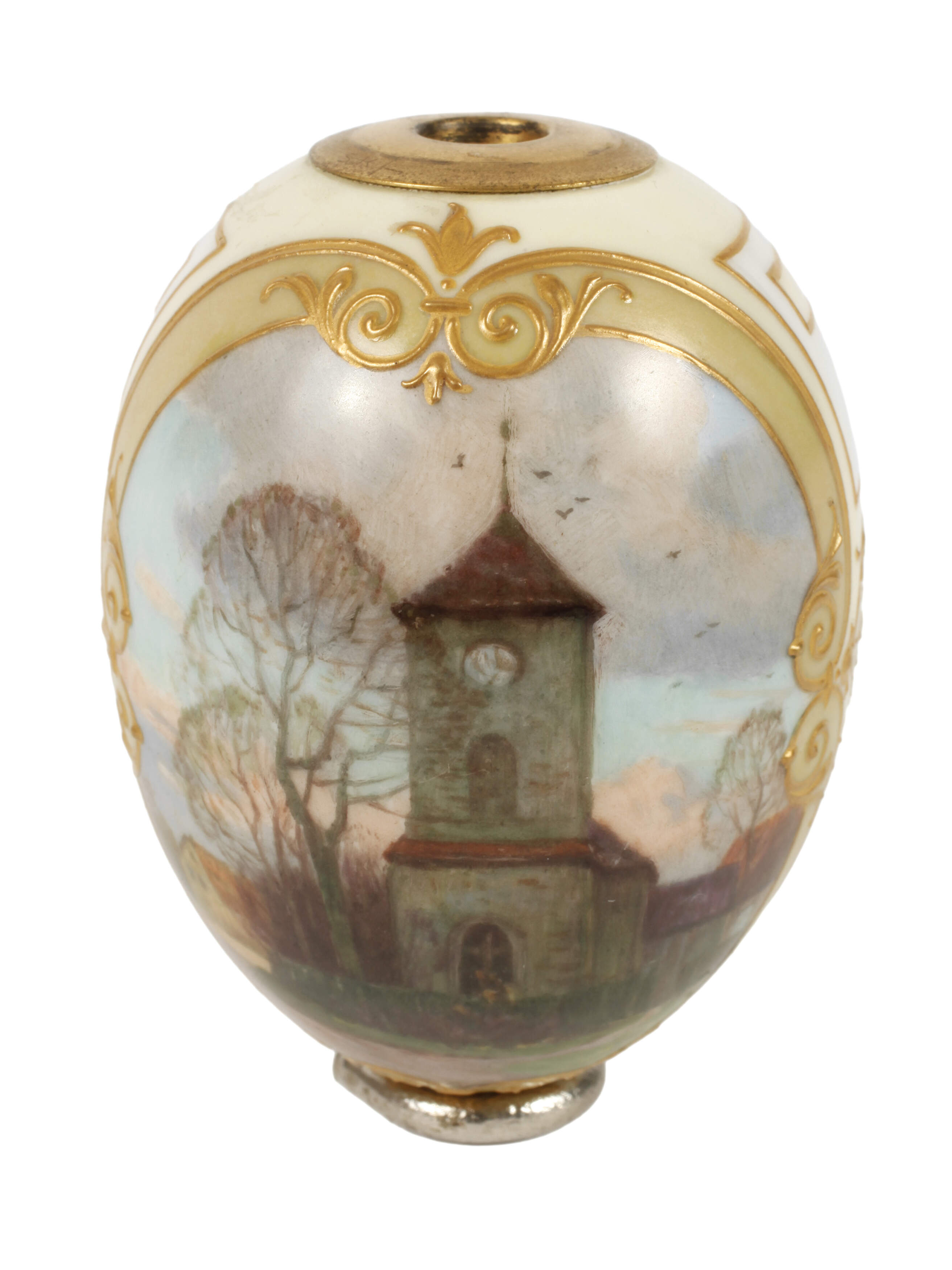 KPM Berlin Osterei-Flakon mit Kirchenansicht