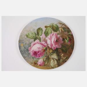 Meissen Platte Rosenzweig in Weichmalerei