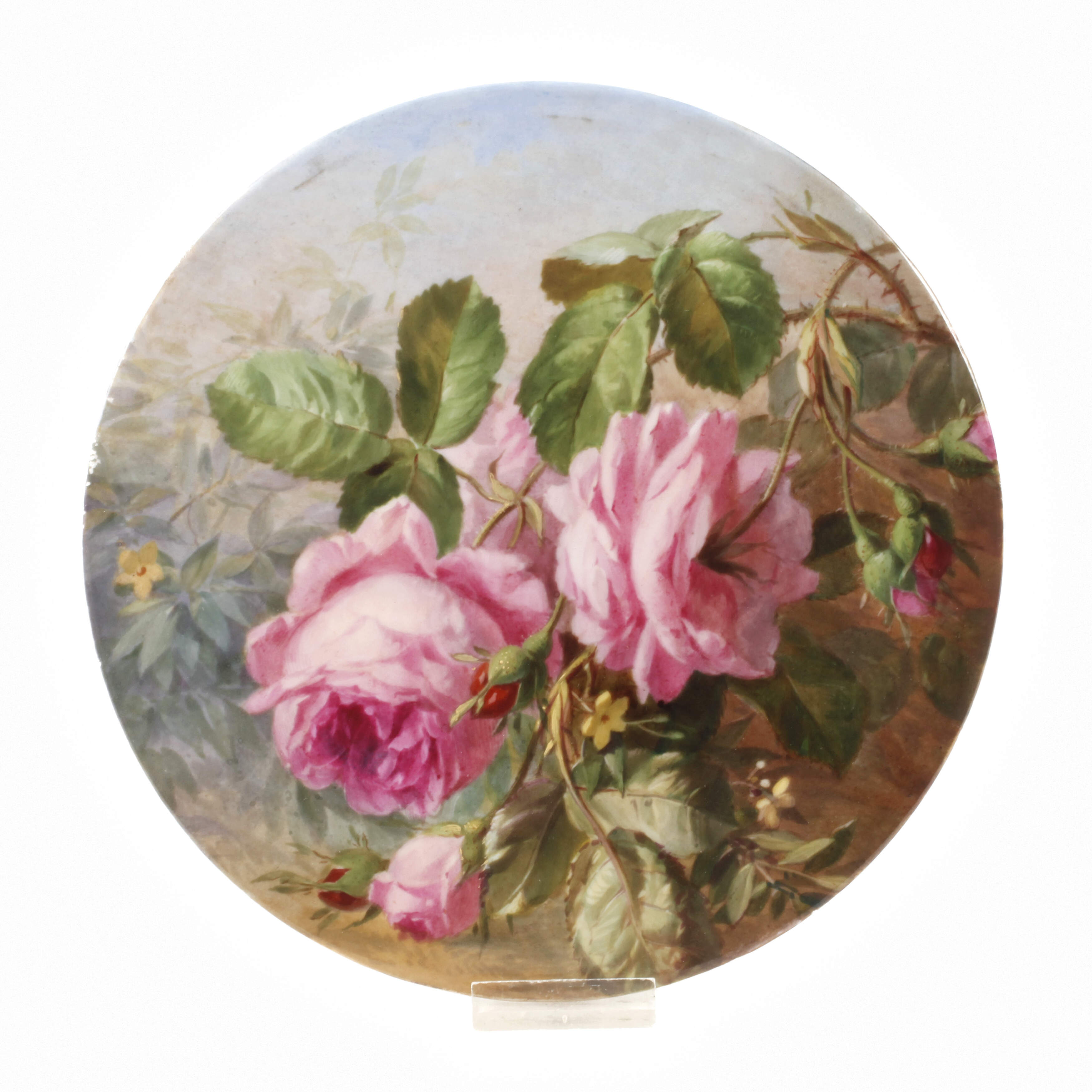 Meissen Platte Rosenzweig in Weichmalerei