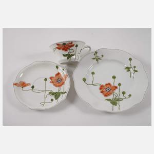 Nymphenburg Teeservice "Modern" mit Mohndekor