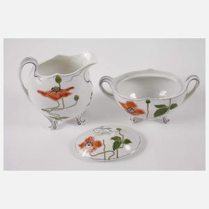 Nymphenburg Teeservice "Modern" mit Mohndekor