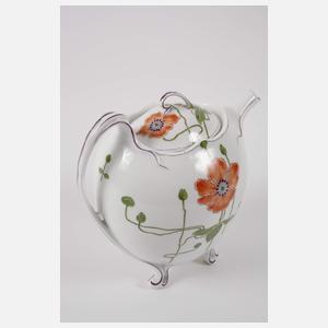 Nymphenburg Teeservice "Modern" mit Mohndekor