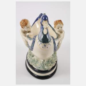 Karlsruhe Entenschale mit zwei Putten