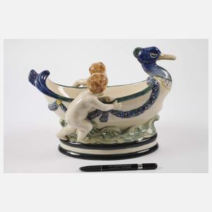 Karlsruhe Entenschale mit zwei Putten