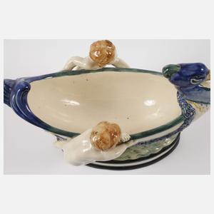 Karlsruhe Entenschale mit zwei Putten