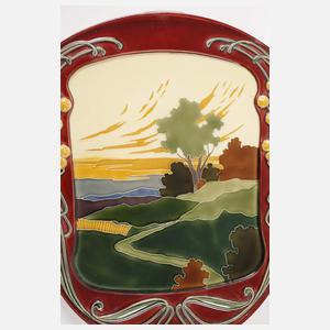 J. von Schwarz Bildplatte Jugendstil