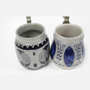 Zwei Westerwälder Bierkrüge Jugendstil