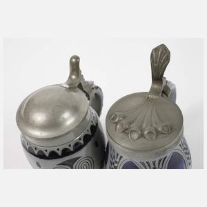 Zwei Westerwälder Bierkrüge Jugendstil