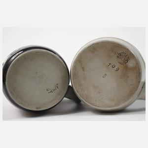 Zwei Westerwälder Bierkrüge Jugendstil