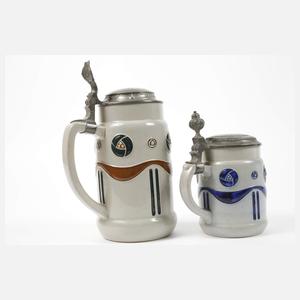 Zwei Bierseidel Hans Christiansen attr.