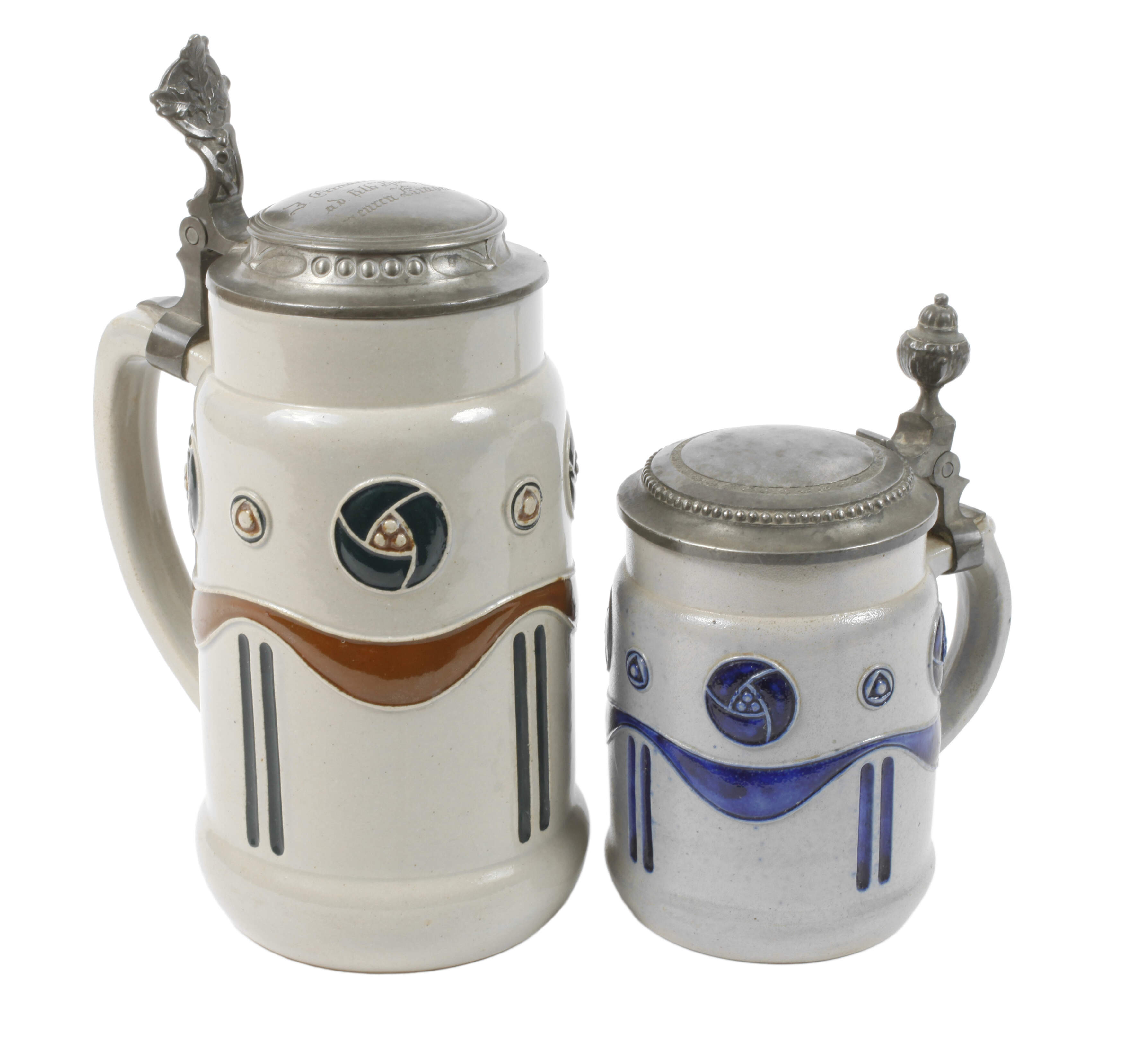 Zwei Bierseidel Hans Christiansen attr.