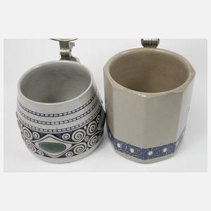 Zwei Westerwälder Bierkrüge Jugendstil