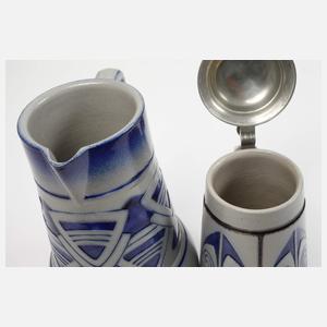 Westerwälder Bierkrug und große Schenkkanne