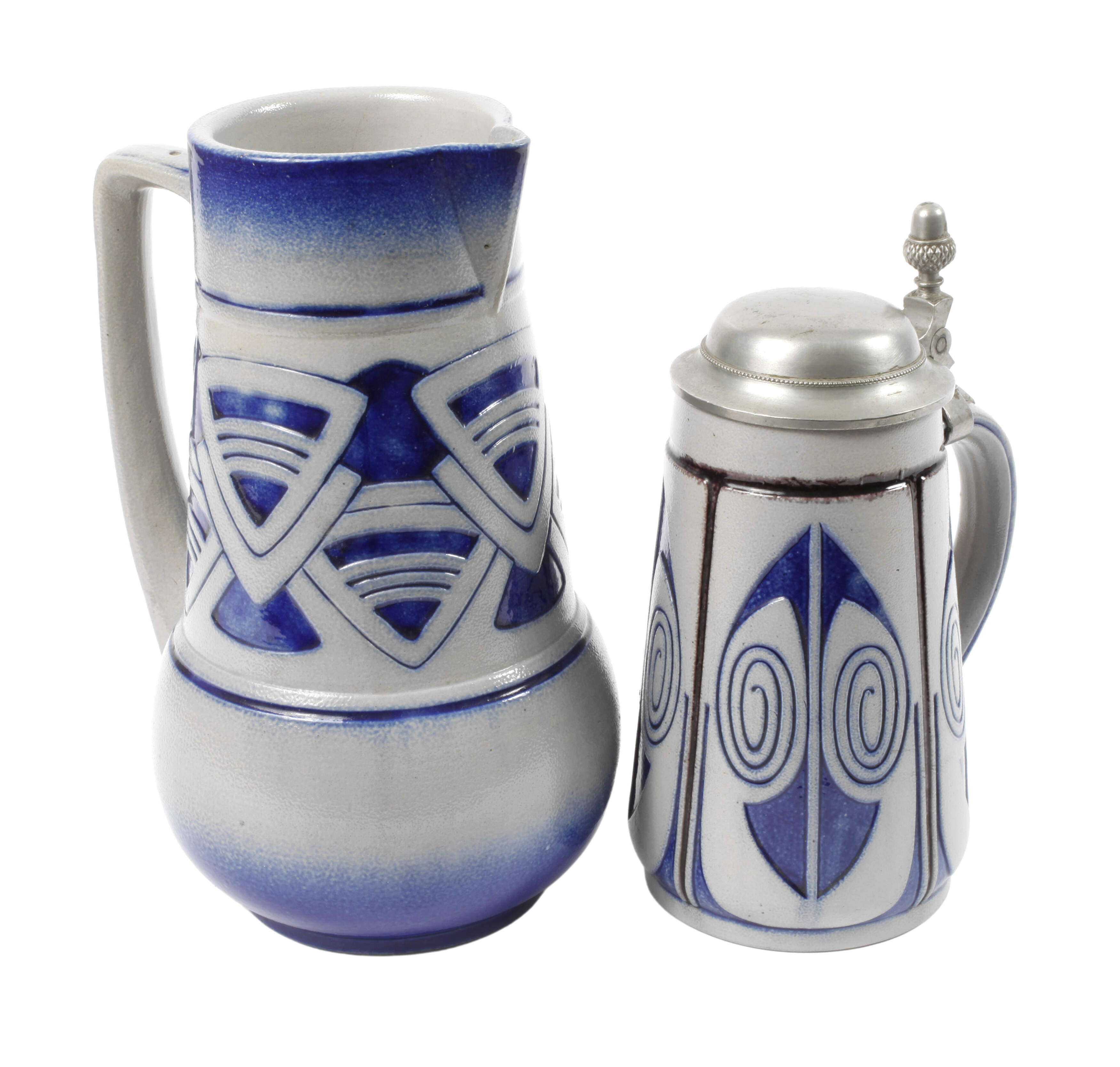 Westerwälder Bierkrug und große Schenkkanne