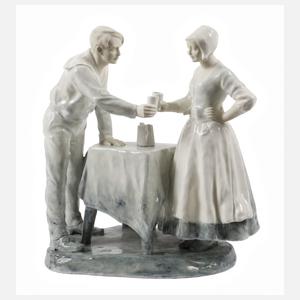 Goldscheider Wien "Paar ... sich zuprostend"