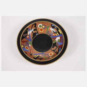 Drei Art déco Untersetzer in Cloisonné-Technik