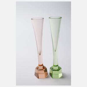 Sechs Absinth-Flöten Art déco