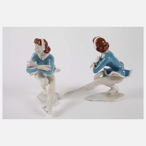 Hutschenreuther Paar Eiskunstläuferinnen